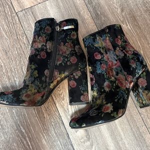 Limelight Monique Y2K Chunky Heel Floral Velvet Boots